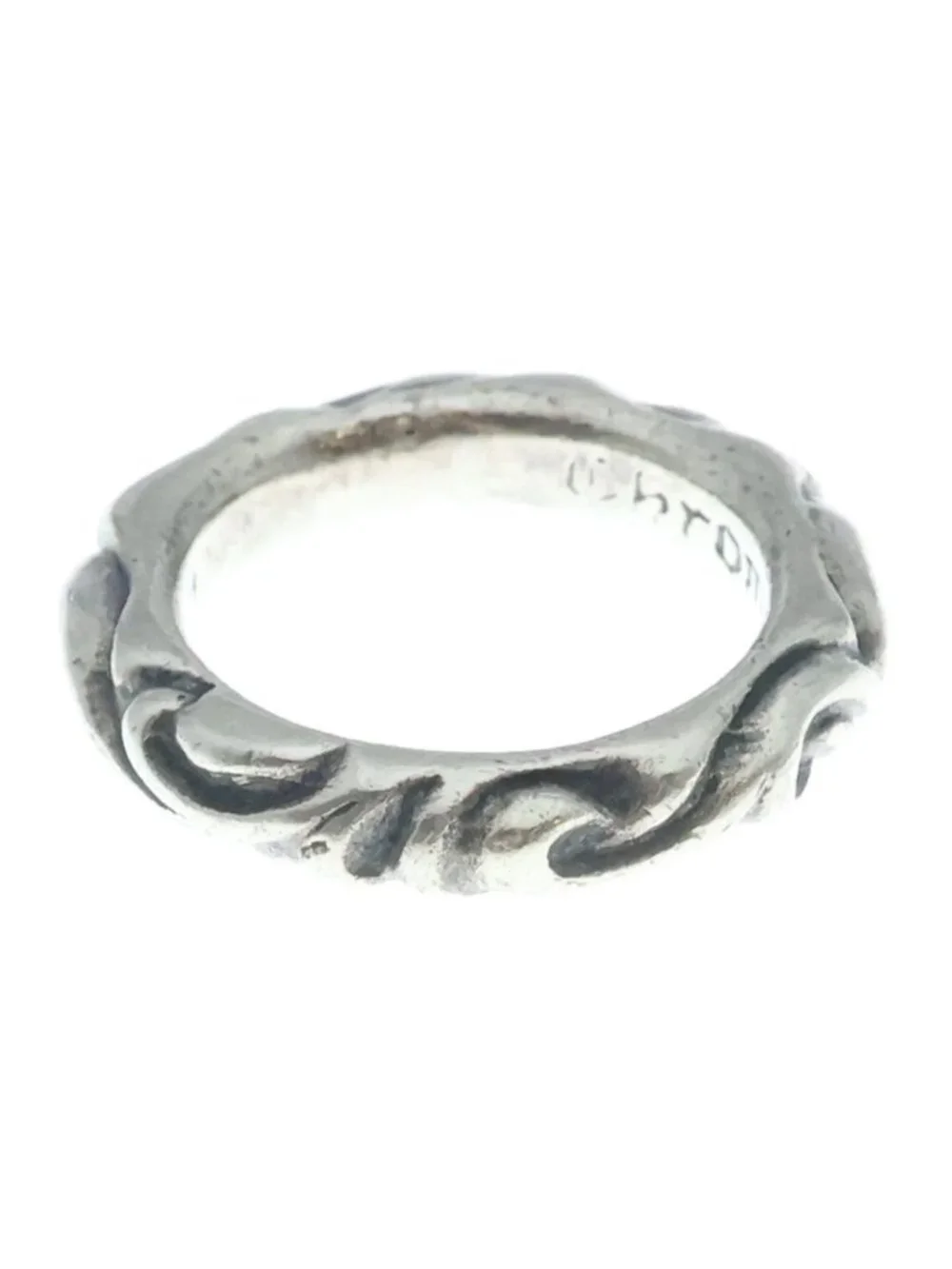 Chrome Hearts Scrl Band Scroll Ring Silver